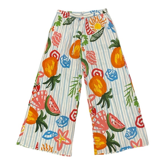 Calypso St. Barth Pants - Calypso St. Barth Linen Blend Wide Leg Beach Pants Size Small Palazzo Travel NWT